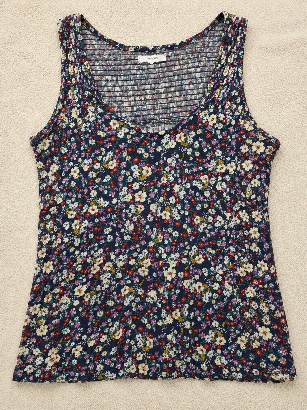 Maurices Navy Floral Scoop Neck Tank